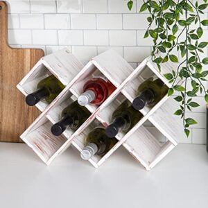 Mind Reader Freestanding Wine Rack, Rustic Countertop Storage Shelf, Farmhouse Decor, Bartop Accent Feature, Supports 33 Lbs, Holds 8 Bottles, Torched Wood, Brown