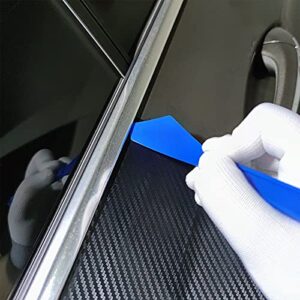 NEWISHTOOL Tint Tools Corner Gasket Squeegee for Hard to Reach Area, Yellow Long Handle Shank Squeegee + Blue Chisel Squeegee, Flexible Long Reach Scraper for Car Door Vinyl Wrap Tint Film Installing