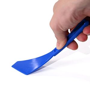 NEWISHTOOL Tint Tools Corner Gasket Squeegee for Hard to Reach Area, Yellow Long Handle Shank Squeegee + Blue Chisel Squeegee, Flexible Long Reach Scraper for Car Door Vinyl Wrap Tint Film Installing