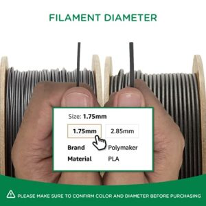 Polymaker PLA+ 3D Printer Filament 1.75mm, Black PLA Plus Filament 1.75 PLA Filament Satin Surface 1kg - PolyTerra Tough PLA + 3D Printing Filament Black PLA Roll