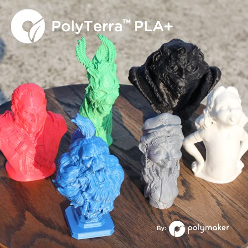 Polymaker PLA+ 3D Printer Filament 1.75mm, Black PLA Plus Filament 1.75 PLA Filament Satin Surface 1kg - PolyTerra Tough PLA + 3D Printing Filament Black PLA Roll