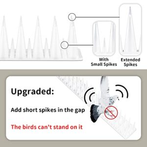 EcoGrowth Bird Spike for Bird Cat Squirrel, Fence Spike to Keep Pigeon Raccoon Away, Bird Spikes Security for Railing, Roof - 22 Pack (21.6 FT)