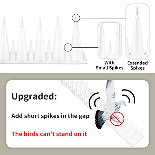 EcoGrowth Bird Spike for Bird Cat Squirrel, Fence Spike to Keep Pigeon Raccoon Away, Bird Spikes Security for Railing, Roof - 22 Pack (21.6 FT)