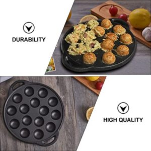 15 Compartment Tray Pastry Fork Cast Iron Escargot Dish with Forks And Brush Snail Escargot Plate Oyster Serving Platter Frying Pan for Home BBQ Restaurant Snail Plate Oyster Grill Pan