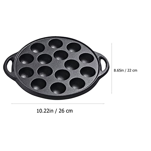 15 Compartment Tray Pastry Fork Cast Iron Escargot Dish with Forks And Brush Snail Escargot Plate Oyster Serving Platter Frying Pan for Home BBQ Restaurant Snail Plate Oyster Grill Pan