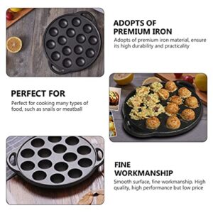 15 Compartment Tray Pastry Fork Cast Iron Escargot Dish with Forks And Brush Snail Escargot Plate Oyster Serving Platter Frying Pan for Home BBQ Restaurant Snail Plate Oyster Grill Pan