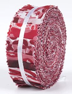 soimoi 40pcs floral artistic print precut fabrics strips roll up 1.5x42inches cotton jelly rolls for quilting - red
