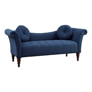 lexicon westridge upholstered settee with 2 pillows, 75" w, blue