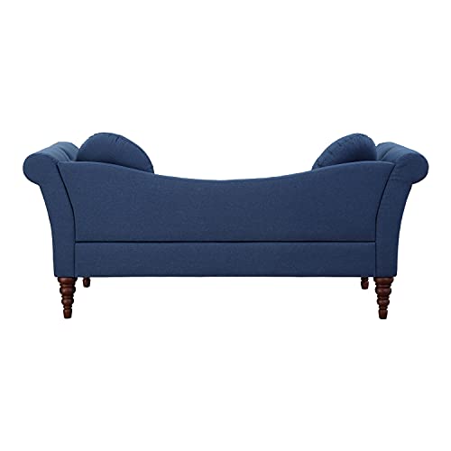 Lexicon Westridge Upholstered Settee with 2 Pillows, 75" W, Blue