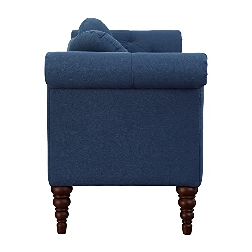 Lexicon Westridge Upholstered Settee with 2 Pillows, 75" W, Blue