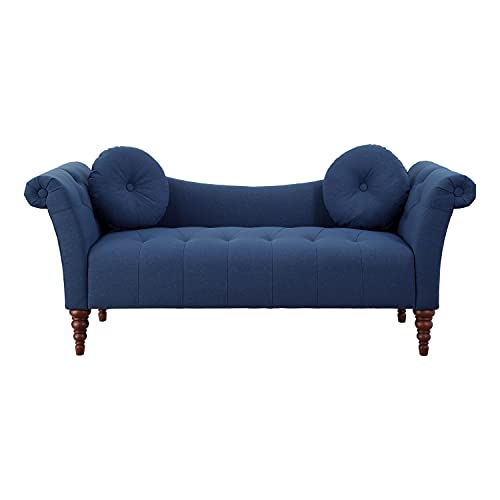 Lexicon Westridge Upholstered Settee with 2 Pillows, 75" W, Blue