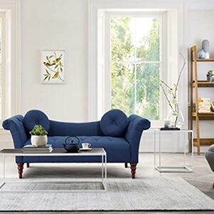 Lexicon Westridge Upholstered Settee with 2 Pillows, 75" W, Blue