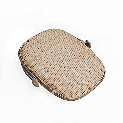 13" Rectangular Bamboo Serving Food Tent Basket Picnic Basket Fruit Basket with net Cover Insect Proof