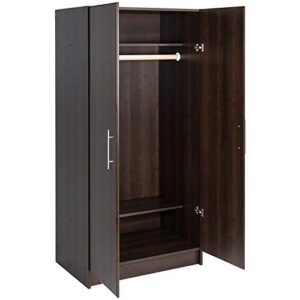 Pemberly Row Contemporary 32" Wardrobe Armoire in Espresso