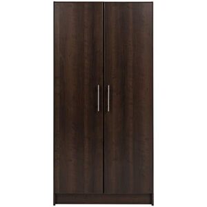 Pemberly Row Contemporary 32" Wardrobe Armoire in Espresso