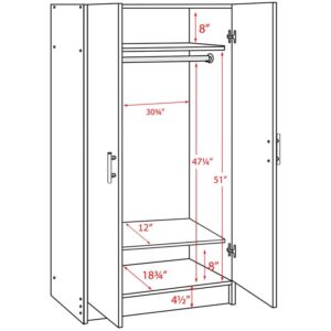 Pemberly Row Contemporary 32" Wardrobe Armoire in Espresso