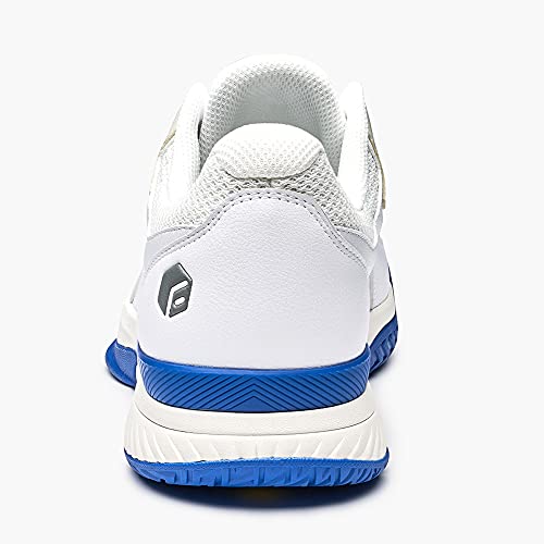 FitVille Wide Width Pickleball Shoes for Men All Court Tennis Shoes with Arch Support for Plantar Fasciitis (White, 9.5 Wide)