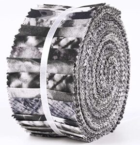 soimoi 40pcs tie dye print cotton precut fabrics for quilting craft strips 2.5x42inches jelly roll - black