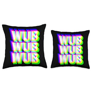 BIGUP EDM Dubstep Techno DJ Raver Gifts Wub Dubstep Techno Rave EDM Music DJ Festival Raver Throw Pillow, 16x16, Multicolor