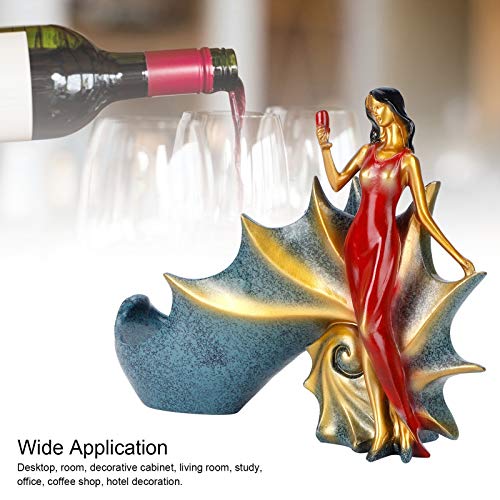 Zerodis Wine Bottle Holder Statue Girl Figurines Wine Holder Storage Organizer Wine Bottle Rack Stand for Bar Counter Home Decor Accessories(BS023-2)