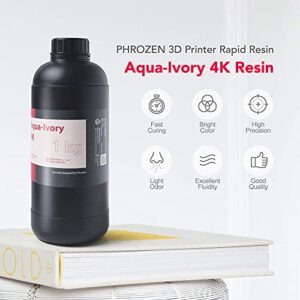 phrozen Aqua-Ivory 4K Resin for High-Precision 3D Printing,405nm LCD UV-Curing Photopolymer Resin for Low Shrinkage, Great Detail, Smooth Color,Low Odor, Non-Brittle (1KG)