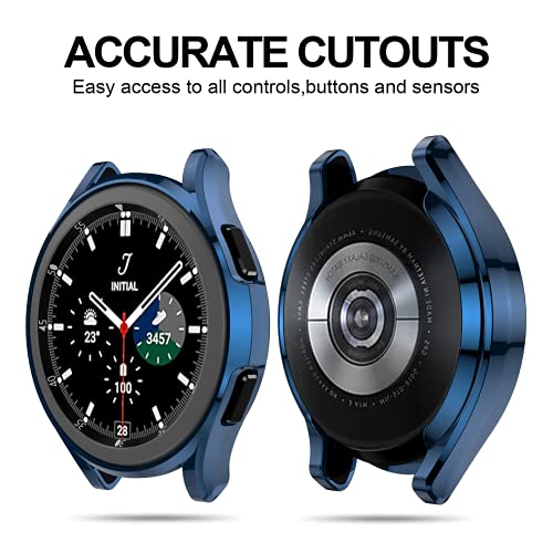 [6+6] Pack for Samsung Galaxy Watch 4 Classic 46mm Case with Screen Protector, Haojavo Soft TPU Cover Protective Bumper Shell + Tempered Glass Screen Protector Film for Galaxy Watch 4 Classic 46mm