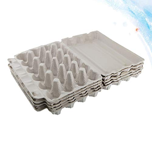 YARDWE Egg Cartons Set| 5 Pcs Cardboard Egg Cartons,- Friendly Recycled Material Biodegradable Reusable Egg Trays with Lids