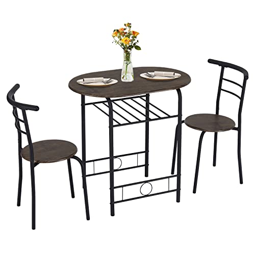 Dining Room Table Set, Kitchen Tables for Small Spaces, Compact Breakfast Table and Chairs Set for Home Apartment Kitchen Dining Room Balcony Cafe