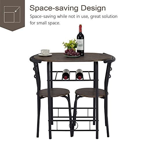 Dining Room Table Set, Kitchen Tables for Small Spaces, Compact Breakfast Table and Chairs Set for Home Apartment Kitchen Dining Room Balcony Cafe