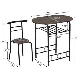 Dining Room Table Set, Kitchen Tables for Small Spaces, Compact Breakfast Table and Chairs Set for Home Apartment Kitchen Dining Room Balcony Cafe
