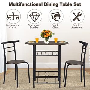 Dining Room Table Set, Kitchen Tables for Small Spaces, Compact Breakfast Table and Chairs Set for Home Apartment Kitchen Dining Room Balcony Cafe