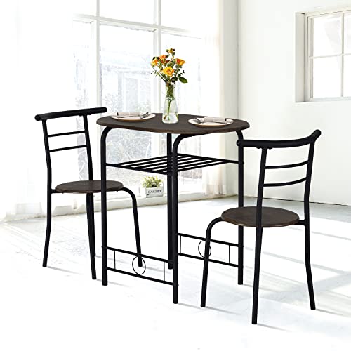 Dining Room Table Set, Kitchen Tables for Small Spaces, Compact Breakfast Table and Chairs Set for Home Apartment Kitchen Dining Room Balcony Cafe