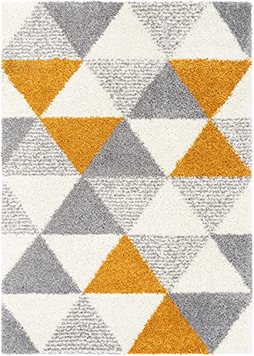 Well Woven Arden Reily Mid-Century Modern Geometric Triangle Pattern Yellow 3'11" x 5'3" Area Rug