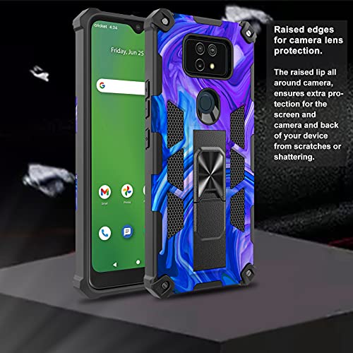 Ailiber for AT&T Maestro Max(2021) Case, Cricket Ovation 2 Phone Case with Screen Protector, for Magnetic Car Mount, Kickstand Holder, Rugged Shockproof Protective Cover for Ovation 2-Purple Blue