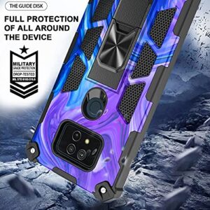 Ailiber for AT&T Maestro Max(2021) Case, Cricket Ovation 2 Phone Case with Screen Protector, for Magnetic Car Mount, Kickstand Holder, Rugged Shockproof Protective Cover for Ovation 2-Purple Blue