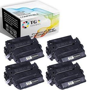 4-pack 4xblack tg imaging replacement for hp 55x toner cartridge ce255x high yield 4 pack for hp enterprise pro mfp m521dn m521dw m525c m525f m525dn p3015n p3015d p3015dn toner printer