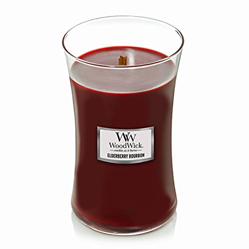 WoodWick Large Hourglass Candle, Elderberry Bourbon, 21.5 oz.