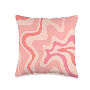 kierkegaard design studio swirls 60s 70s aesthetic throw pillow, 16x16, multicolor