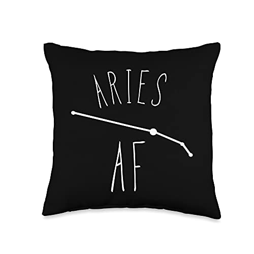 Aries AF Constellation / Funny Zodiac Aries Birthday Month Throw Pillow