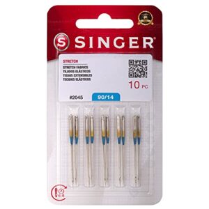 singer 10-pack stretch 2045 sewing machine needles, size 90/14
