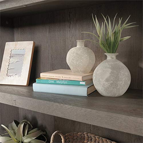 Pemberly Row Contemporary 5-Shelf Tall Wood Bookcase in Mystic Oak