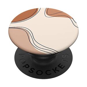 minimalist neutral cream color light brown line art popsockets swappable popgrip