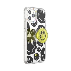 popsockets iphone 12/12 pro case with repositionable slide grip and compatible with magsafe - all smiles