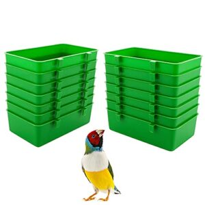 14 pcs bird plastic feeder, seed food feeding cup for poultry pigeon parrot parakeet budgie cage