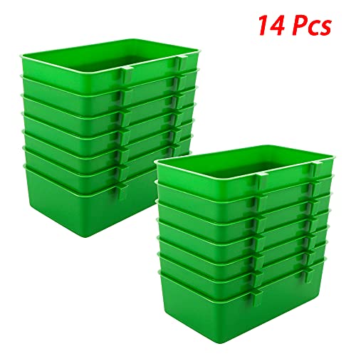 14 Pcs Bird Plastic Feeder, Seed Food Feeding Cup for Poultry Pigeon Parrot Parakeet Budgie Cage