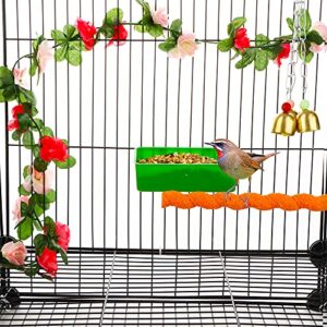 14 Pcs Bird Plastic Feeder, Seed Food Feeding Cup for Poultry Pigeon Parrot Parakeet Budgie Cage