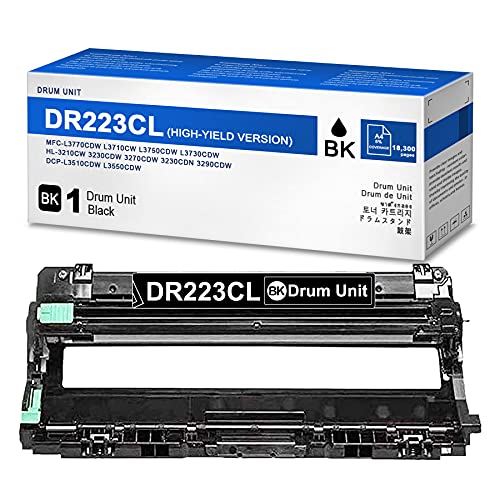 1 Pack Black DR223CL Compatible Drum Unit Replacement for MFC-L3770CDW L3710CW L3750CDW L3730CDW HL-3210CW 3230CDW 3270CDW 3230CDN 3290CDW DCP-L3510CDW L3550CDW Printer