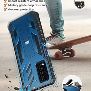 SOiOS for T-Mobile REVVL V Plus 5G Case: Built-in Screen Protector Kickstand Full Body Dual-Layer Protective Shockproof Heavy-Duty Military Grade Tough Rugged Phone Cover - Duck Blue