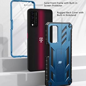 SOiOS for T-Mobile REVVL V Plus 5G Case: Built-in Screen Protector Kickstand Full Body Dual-Layer Protective Shockproof Heavy-Duty Military Grade Tough Rugged Phone Cover - Duck Blue