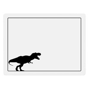 dry erase board dinosaur 9 x 12 inches school learning tool, grade school or homeschool teaching aid, t-rex design